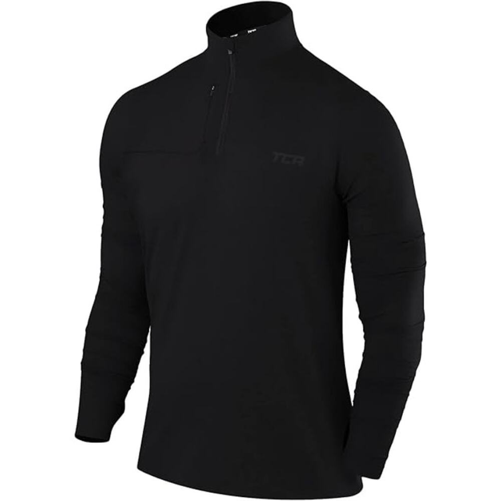 TCA Fusion Pro Quickdry Long Sleeve Half Zip Shirt, Pocket & Thumb Holes, XL